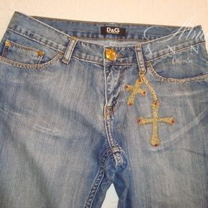 D&G Straight Leg Jeans with Cross, 30/32